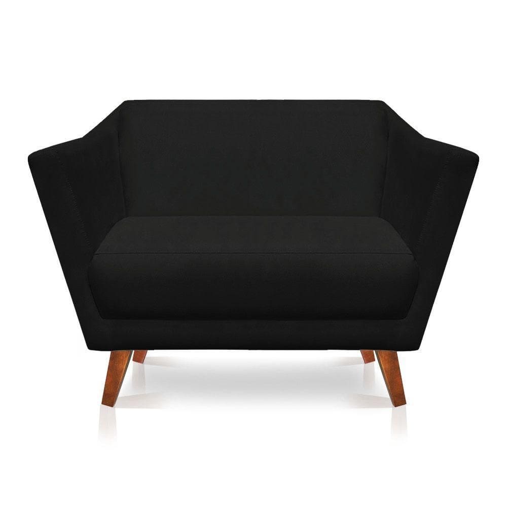 Namoradeira Lorena Suede Pés Castanho Preto