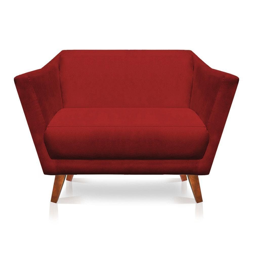 Namoradeira Lorena Suede Pés Castanho Vermelho