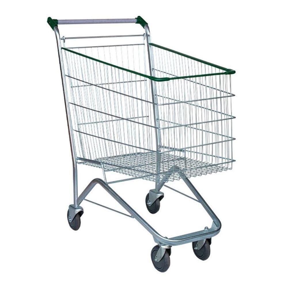 Carrinho De Supermercado Compras Tubular Zincado Cesto 180l