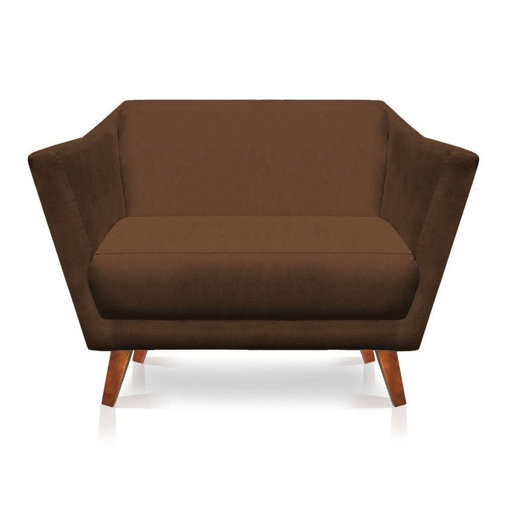 Namoradeira Lorena Suede Pés Castanho Marrom