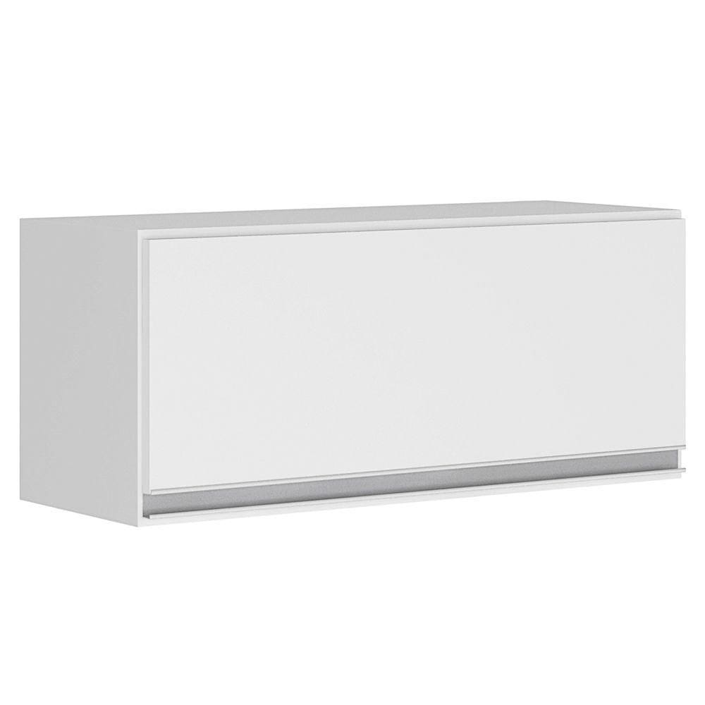 Armário Aéreo Multiuso Geladeira Lux 70cm 100% Mdf 01 Porta Basculante Branco - Abmaza