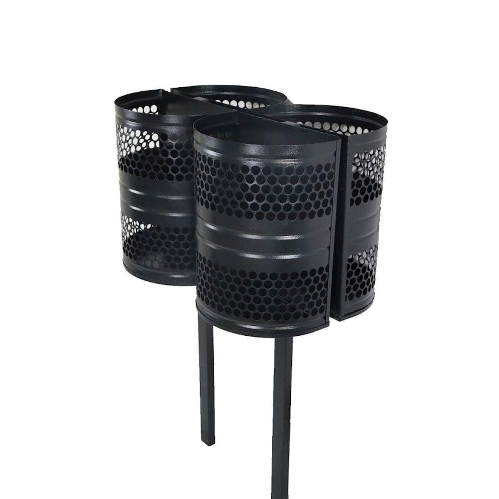 Lixeira Polônia 4 Cestos Parque Calçada Rua Tela Moeda 120cm