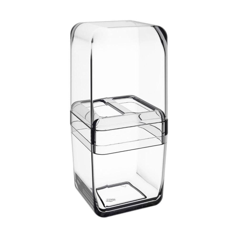 Porta-escova Cube Com Tampa 8,5 X 8,5 X 19,5 Cm Cristal Coza
