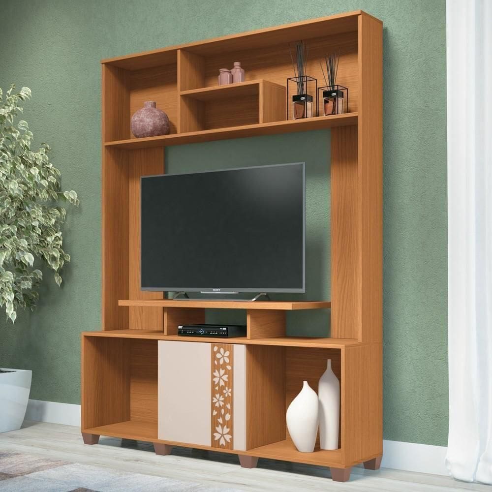 Estante Para 47 Pol 136cm Milla Off White/cinamomo - Hb Móveis