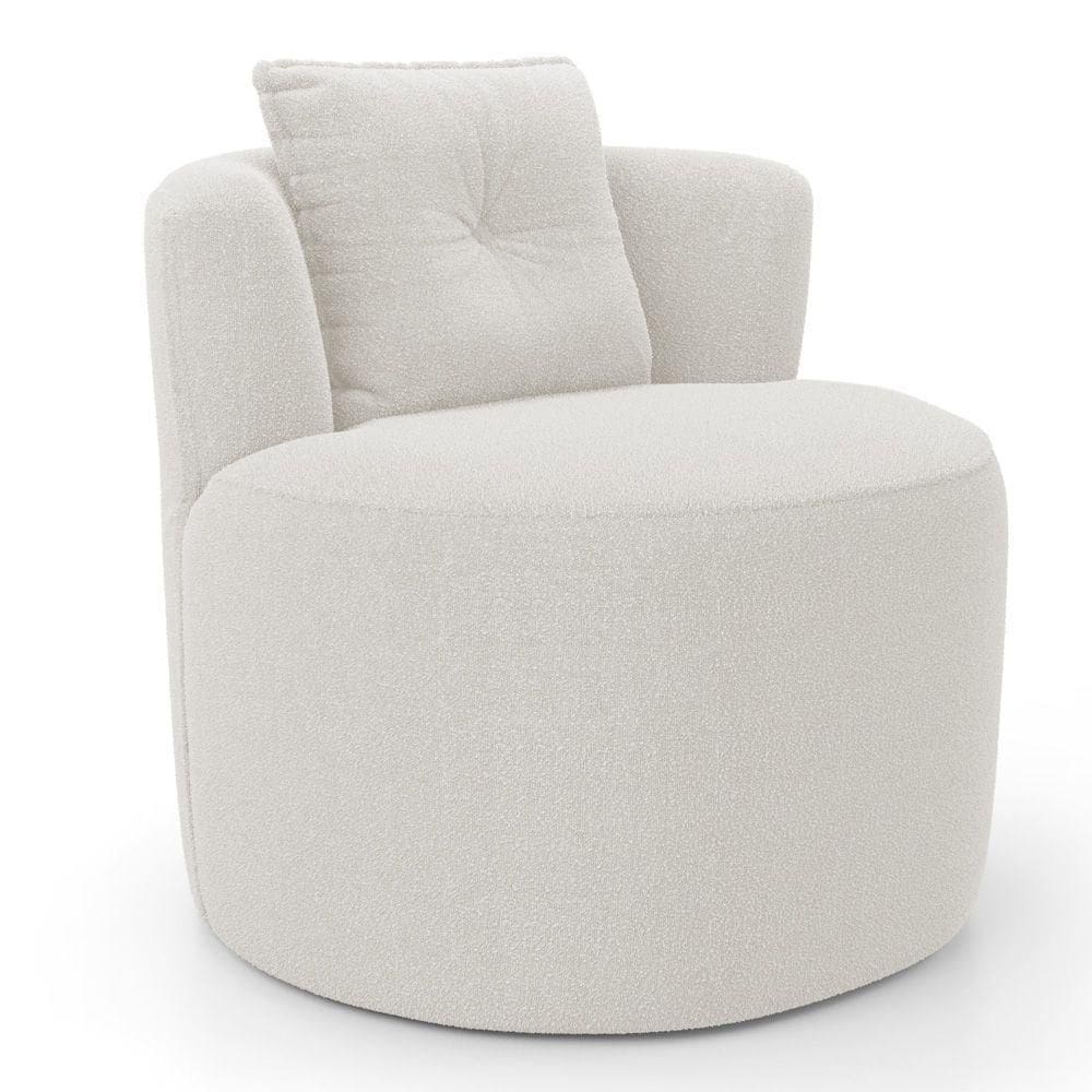 Poltrona Orgânica Living Bob Com 01 Almofada Bouclê Off White - Abmaza