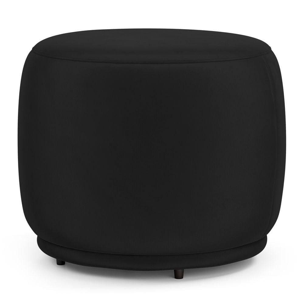 Puff Decorativo Orgânico Living Molly Redondo Veludo Preto - Abmaza