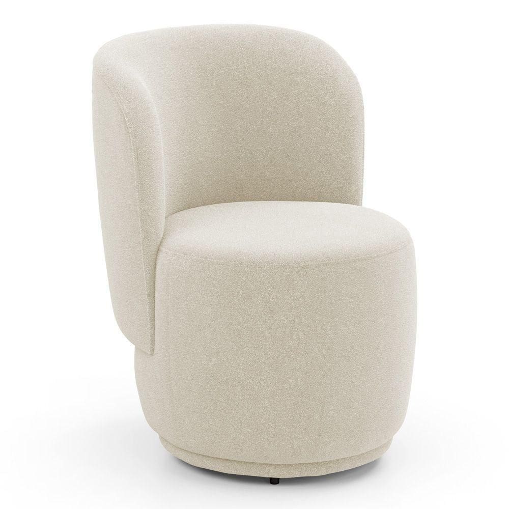 Poltrona Orgânica Decorativa Living Molly Bouclê Bege - Abmaza