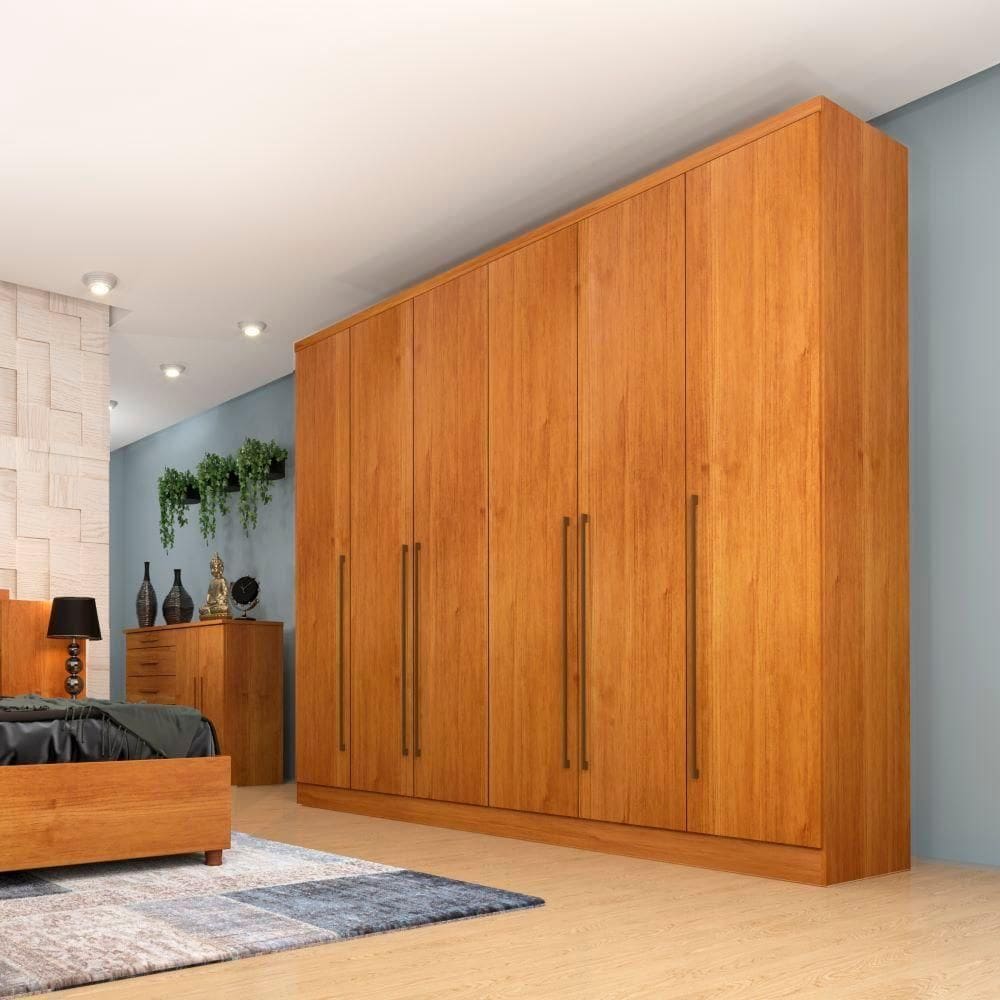 Guarda Roupa Sevilla Casal 6 Portas 8 Gavetas Tcil Cor:cinamomo