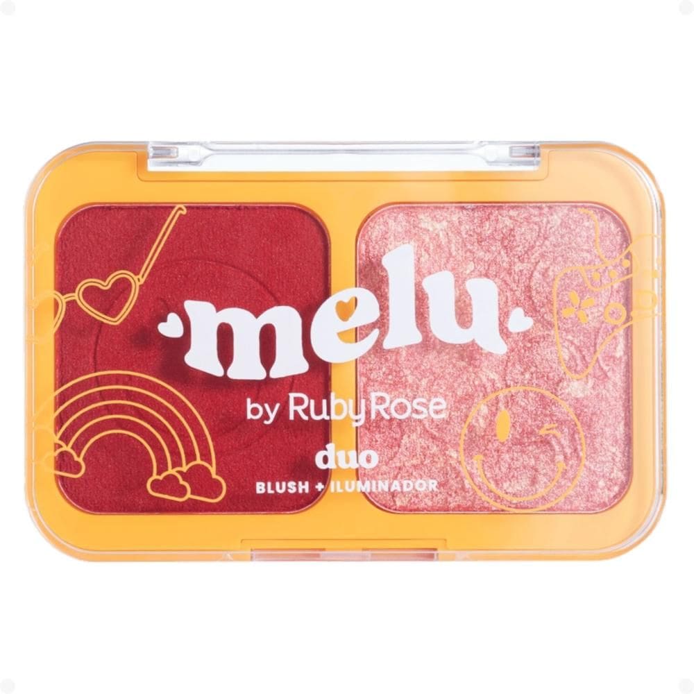 Duo Blush e Iluminador Melu Garden Love Again RR1002-1