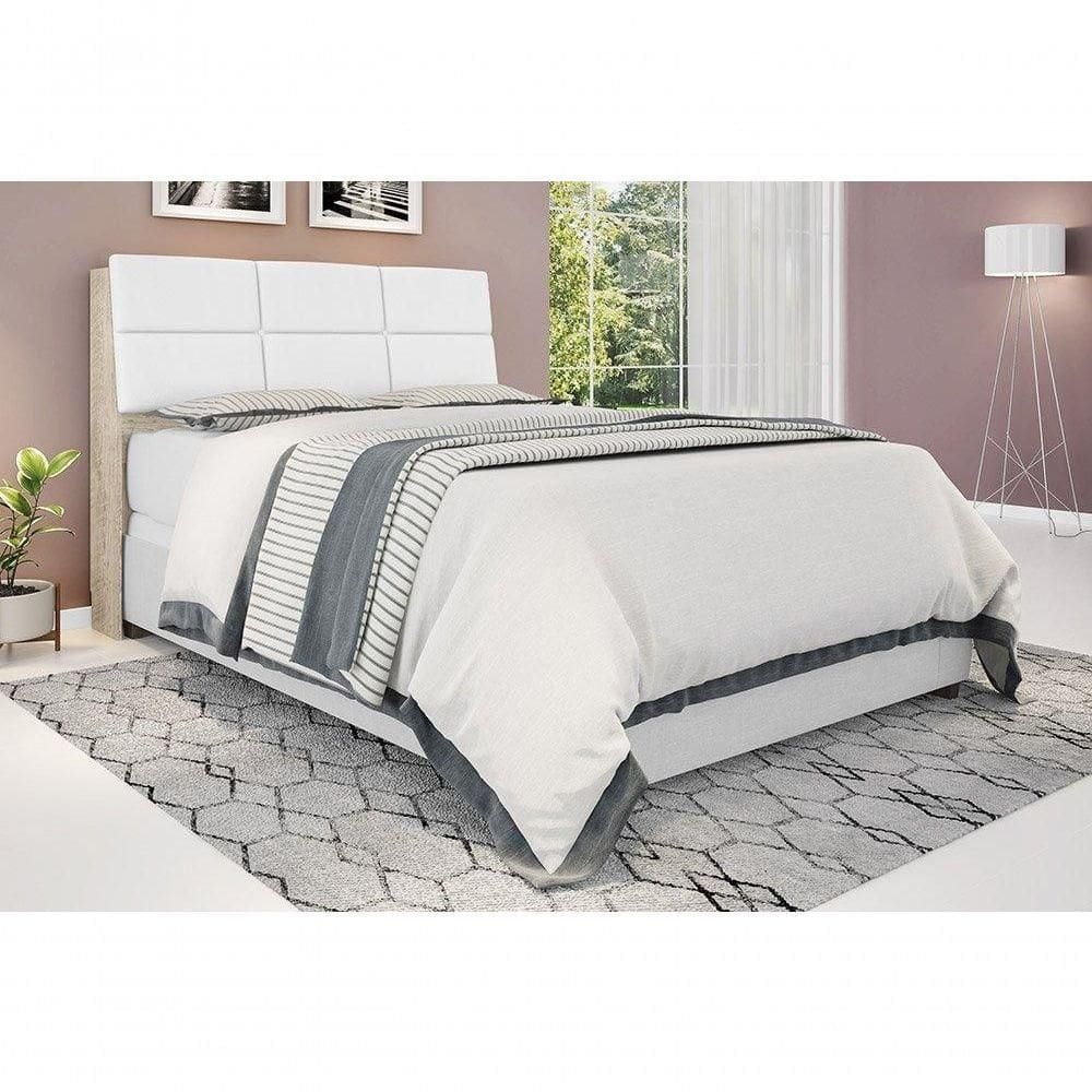 Cabeceira Box Queen 1,58 Isis Amarula Com Painel Class Branco - Framar Móveis