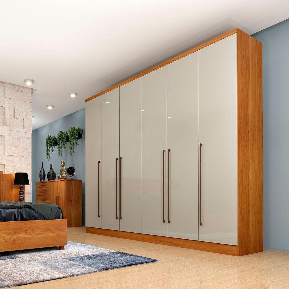 Guarda Roupa Sevilla Casal 6 Portas 8 Gavetas Tcil Cor:cinamomo-off