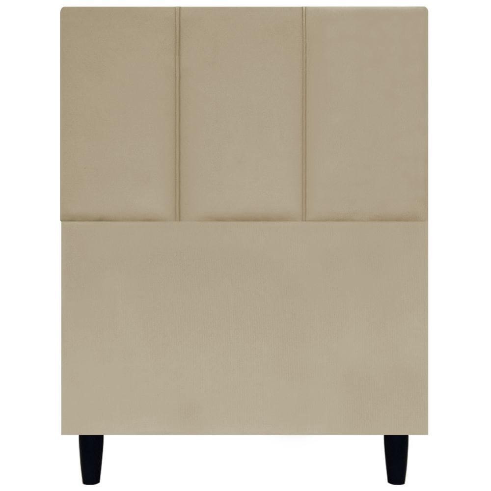 Cabeceira Decorativa Classic Para Cama De Solteiro 90 Cm Suede - Nude Suede