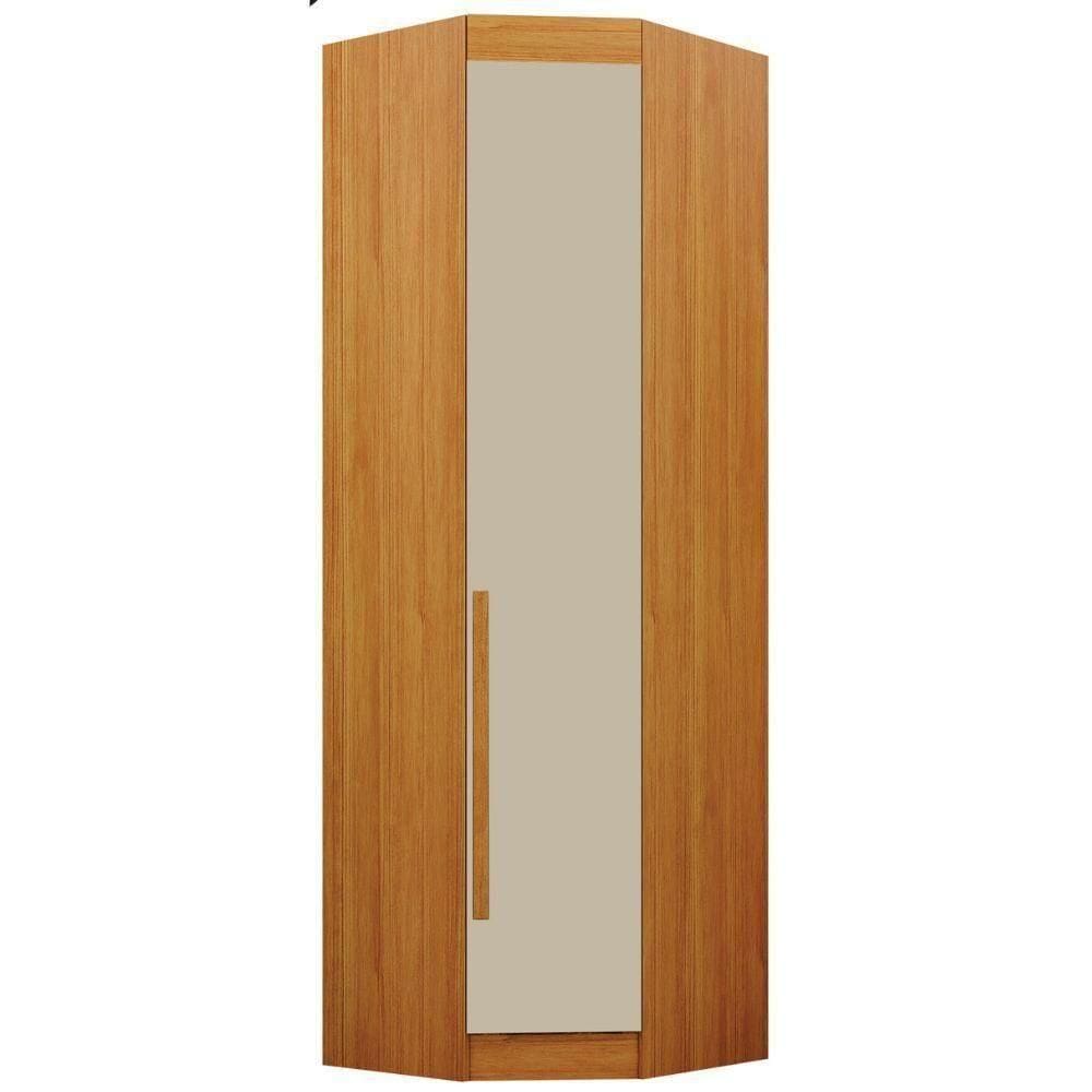Guarda Roupa Modulado Individual Oblíquo Orion Cinamomo Off White 1 Porta Leifer Móveis