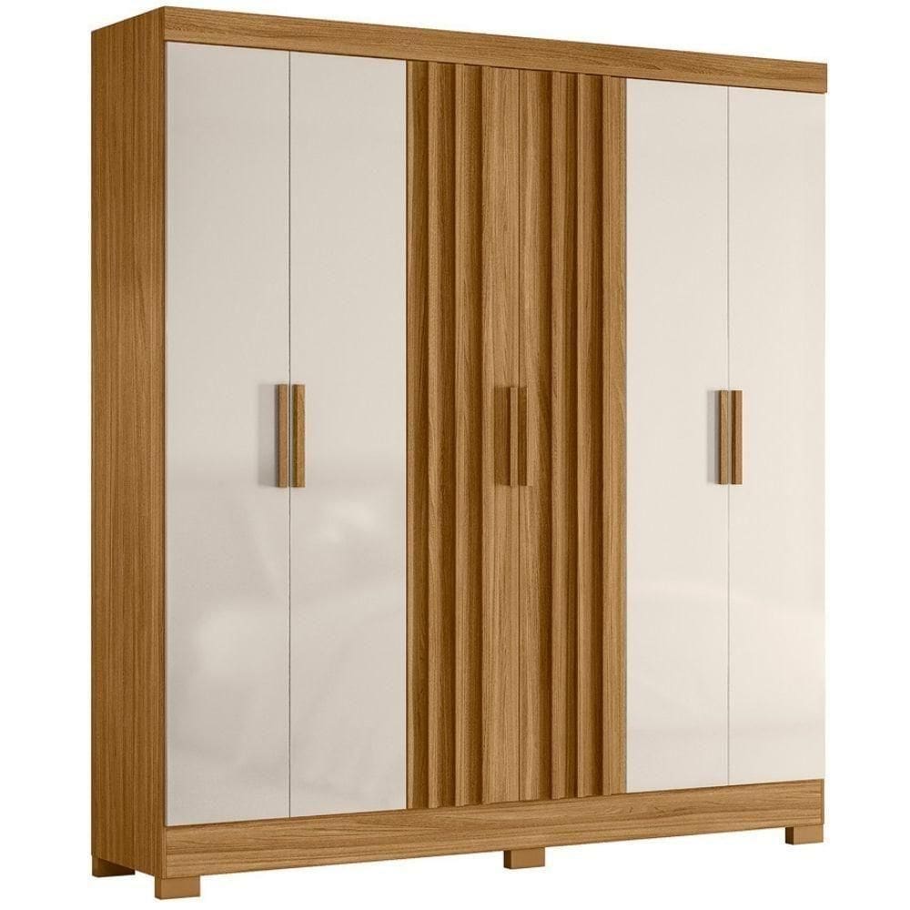 Guarda Roupa Casal 6 Portas 195 Cm Valenca Freijo Off White Moval