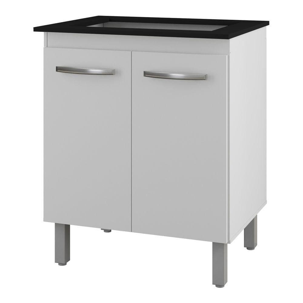 Balcão Para Cooktop Jady 70cm 02 Portas Com Tampo Recortado Branco - Abmaza