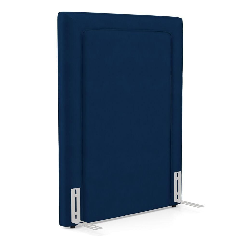 Cabeceira Cama Box Solteiro Alba 90cm Com Frame Veludo Azul Marinho - Abmaza