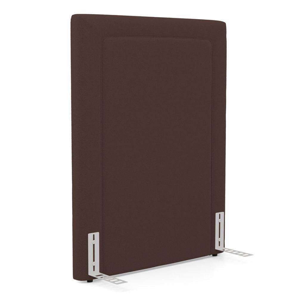 Cabeceira Cama Box Solteiro Alba 90cm Com Frame Bouclé Marrom - Abmaza