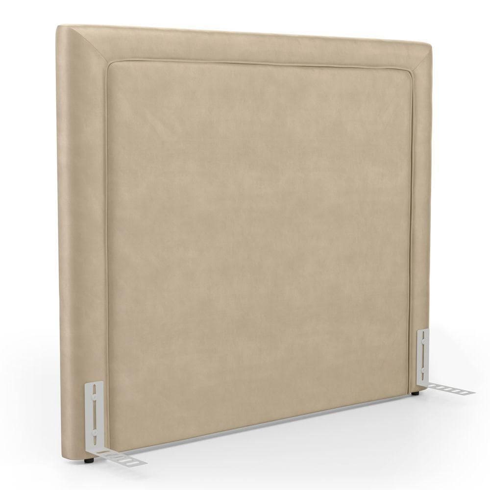 Cabeceira Cama Box King Size Alba 195cm Com Frame Veludo Bege - Abmaza
