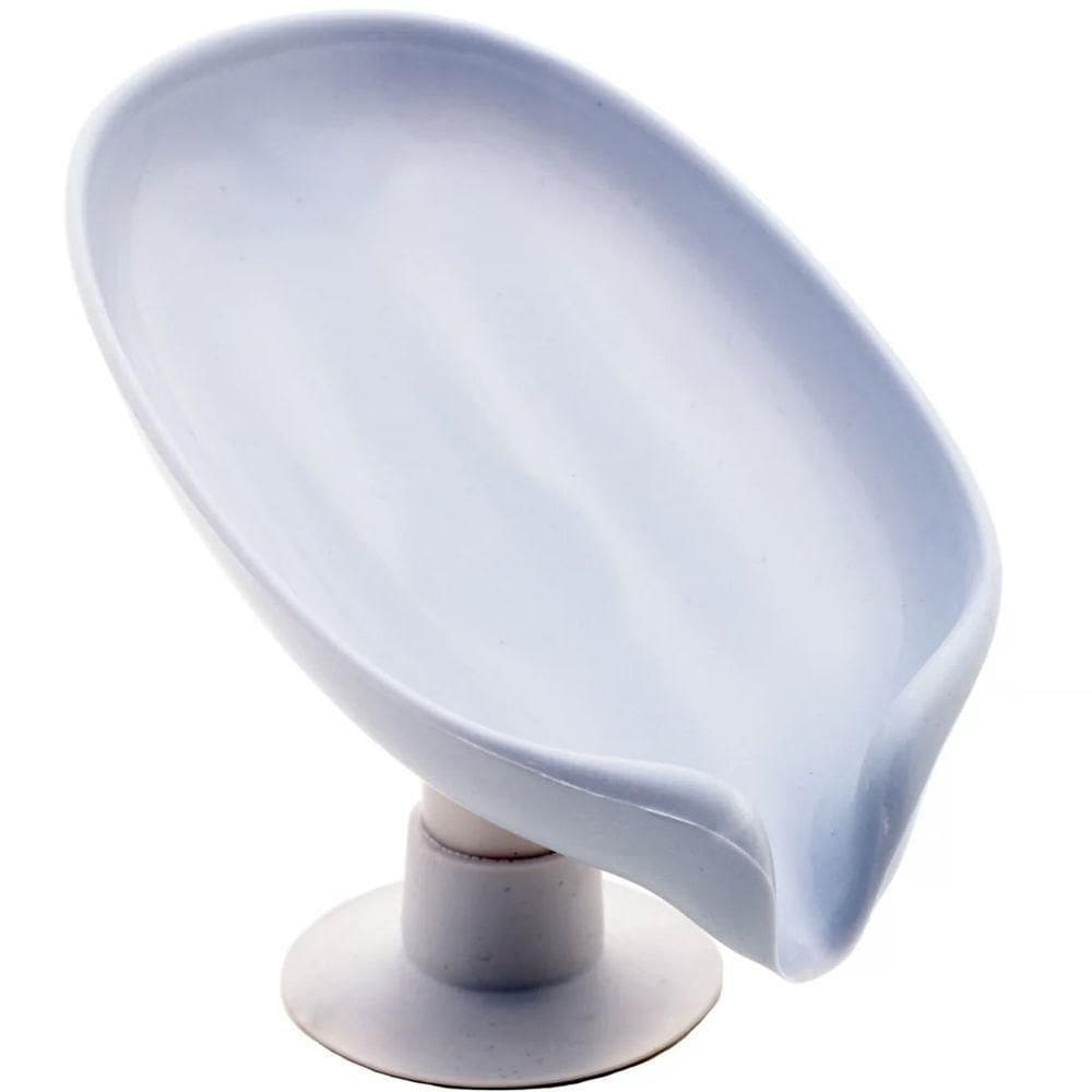 Saboneteira De Plástico Lyor Com Ventosa E Drenagem 10,5x9x13cm Cinza