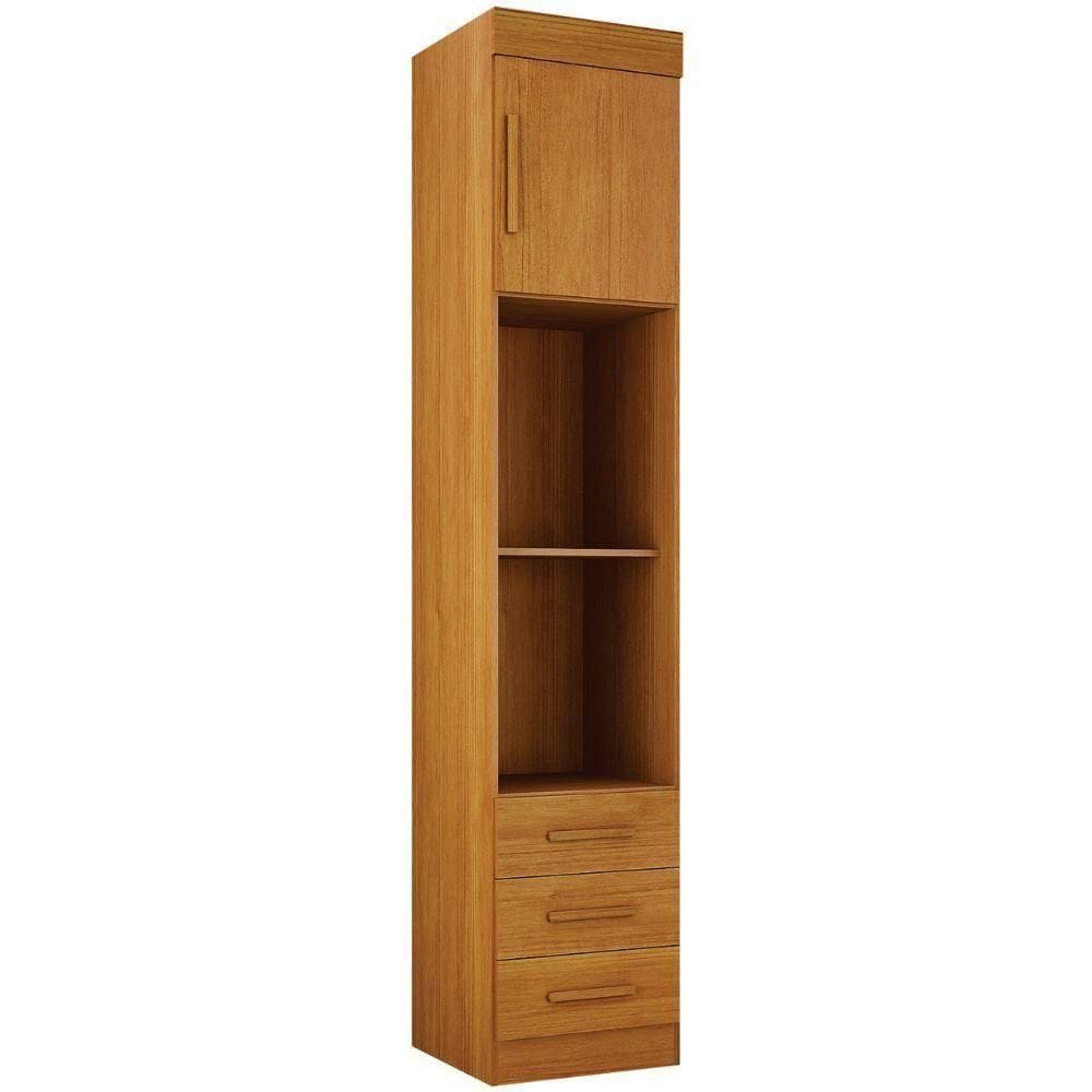 Guarda Roupa Modulado Individual Orion Cinamomo 1 Porta 3 Gavetas Leifer Móveis