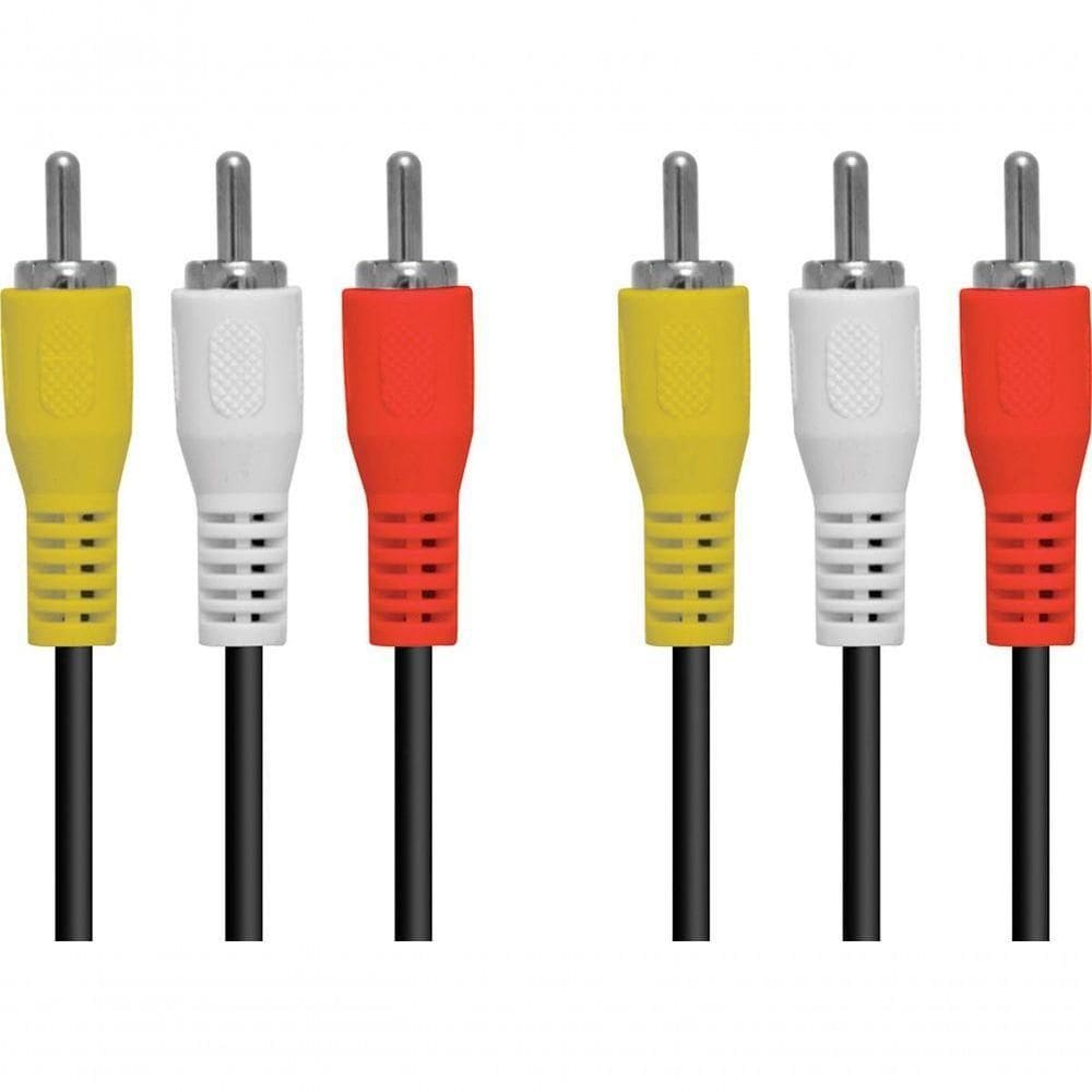 Cabo 3 Rca X 3 Rca Para Audio E Video Metros - 3rca-15