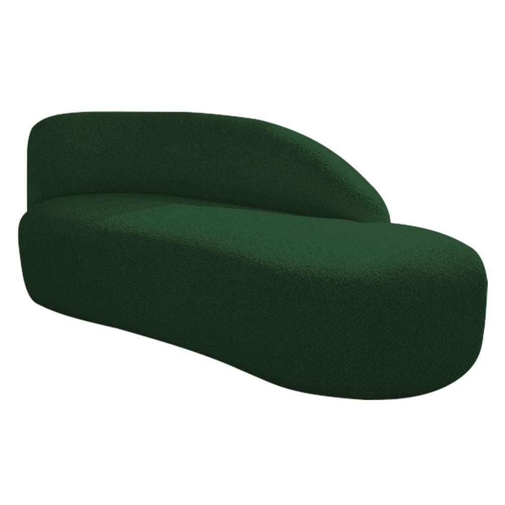 Divã Recamier Curvo Luna 140cm Lado Direito Suede - Adj Decor Cor Verde