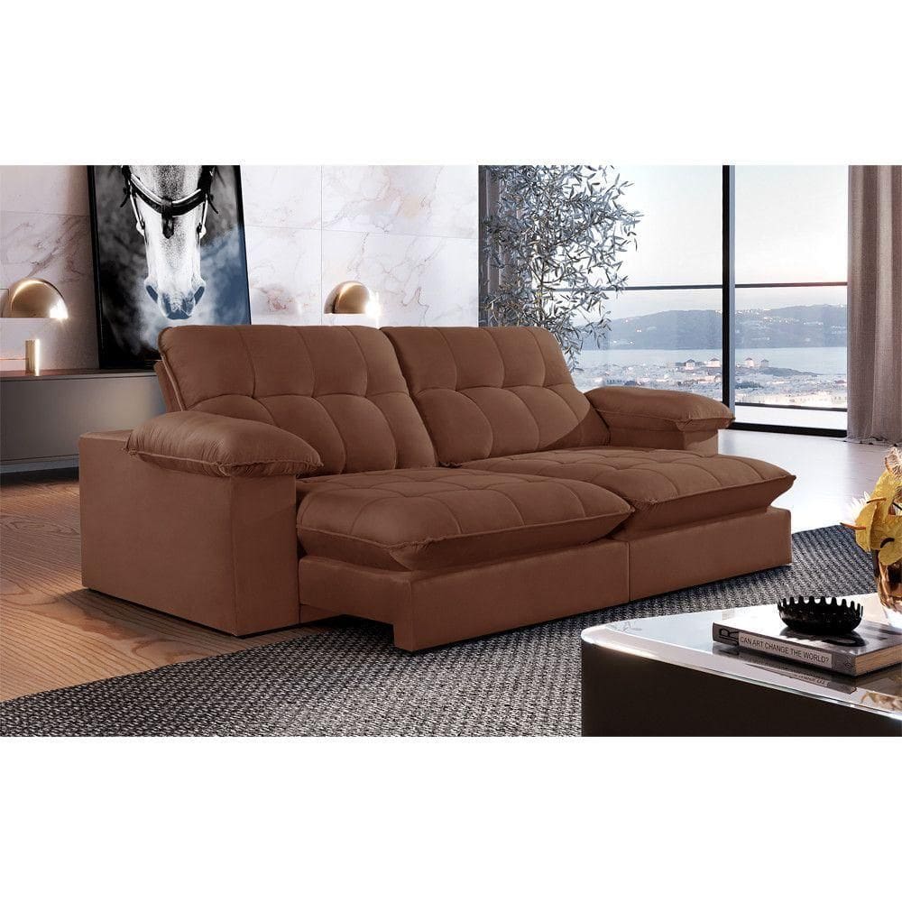 Sofá Retrátil Juiz De Fora 1,80m 2 Lugares Molas Ensac. Txr Cobre