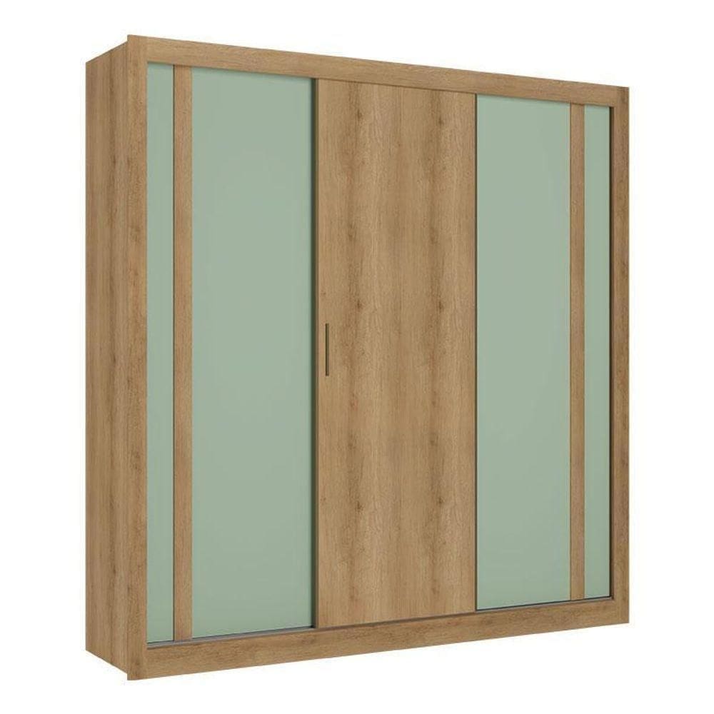Guarda Roupa Casal Ibiza 3 Portas Capuccino Menta Flex - Thb