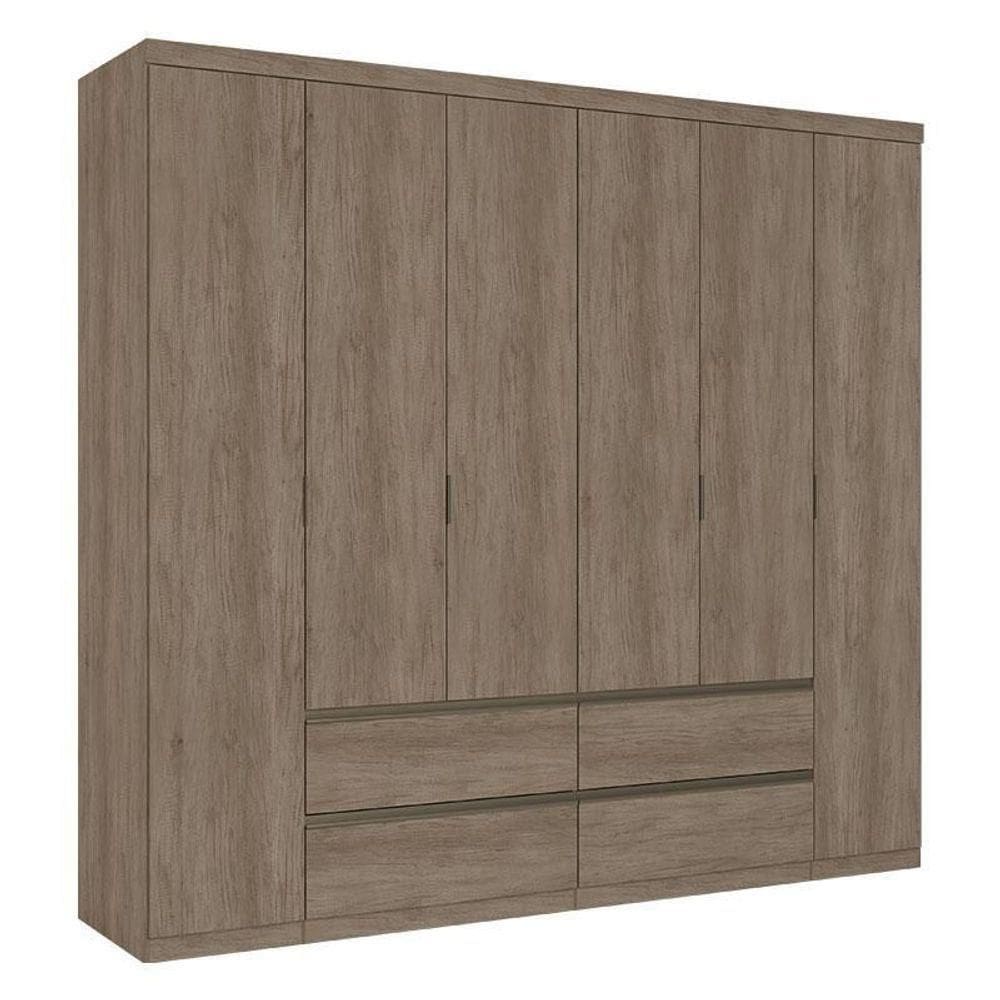 Guarda Roupa Casal Nobre 6 Portas Rustic Acetinado - Thb