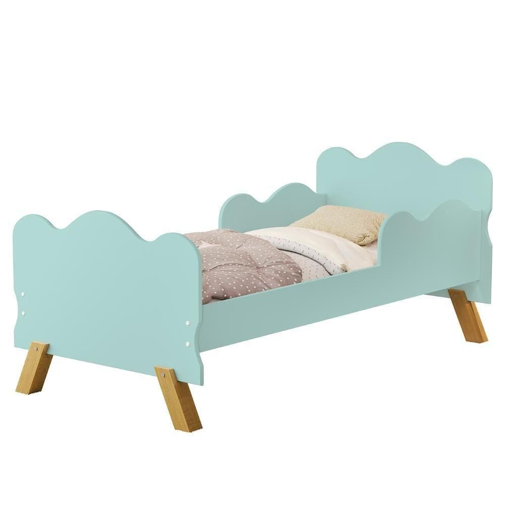 Mini Cama Infantil 148x68cm Proteção Lateral Vivi Menta Z53 - Mpozenato