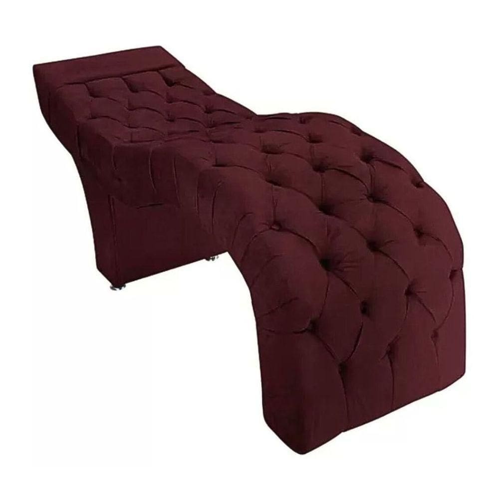 Maca Estofada Estética Cílios Salão Spa Suede Mirela Cor:bordô