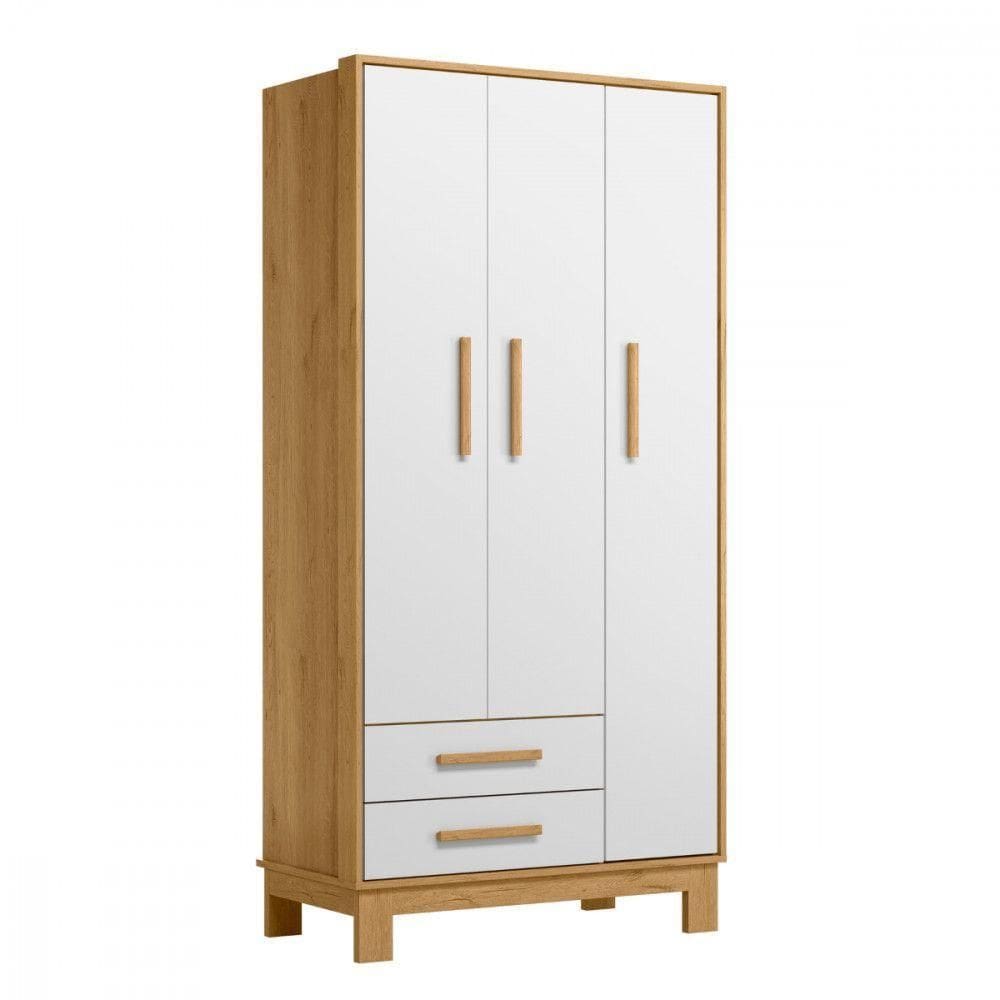 Guarda Roupa Infantil Slim Freijo Com Branco Qmovi Freijo Com Branco