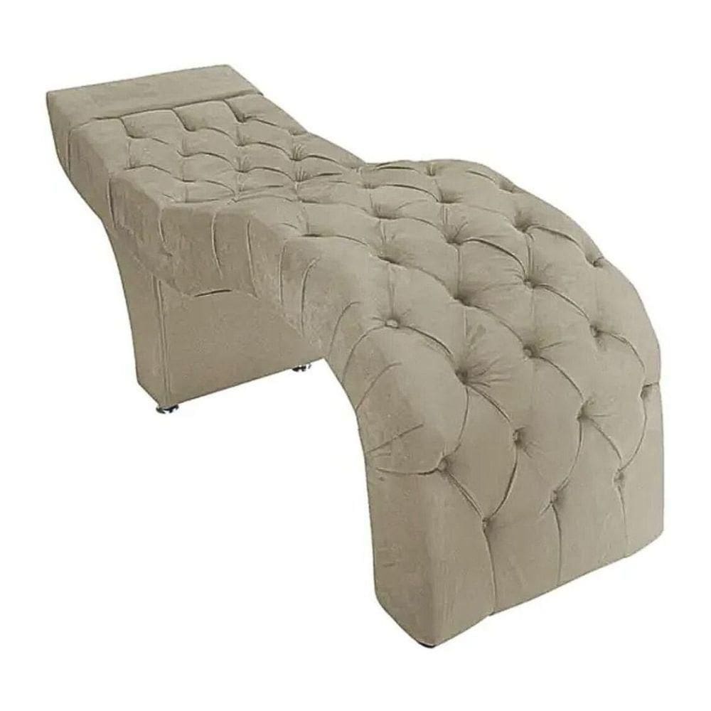 Maca Estofada Estética Cílios Salão Spa Veludo Mirela Cor:bege