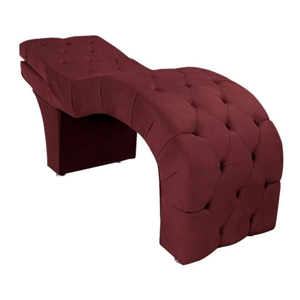 Maca Estética Estofada Reclinável Ergonômica Suede Ludmilla Cor:bordô