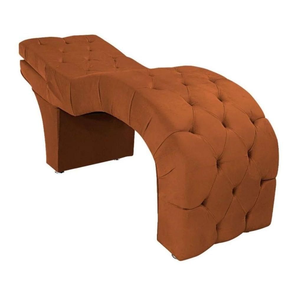Maca Estética Estofada Reclinável Ergonômica Suede Ludmilla Cor:terracota