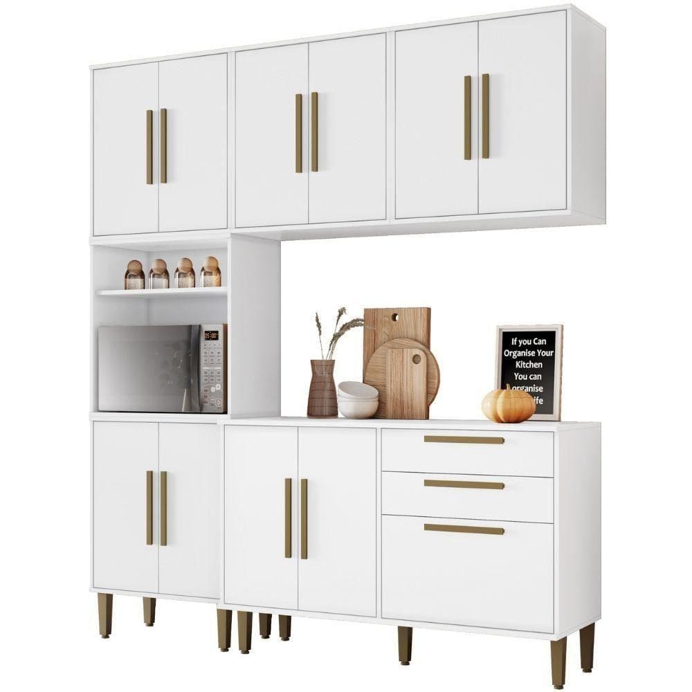 Cozinha Completa Lorena 11 Portas 2 Gavetas Branco Kaiki Móveis