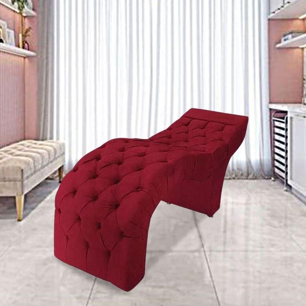 Maca Estofada Estética Cílios Salão Spa Suede Mirela Vermelho