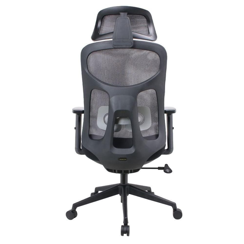 Cadeira Escritório Nr-17 Everest Presidente C- Braços Fratini Encosto Tela Mesh Preta Base Rodízio