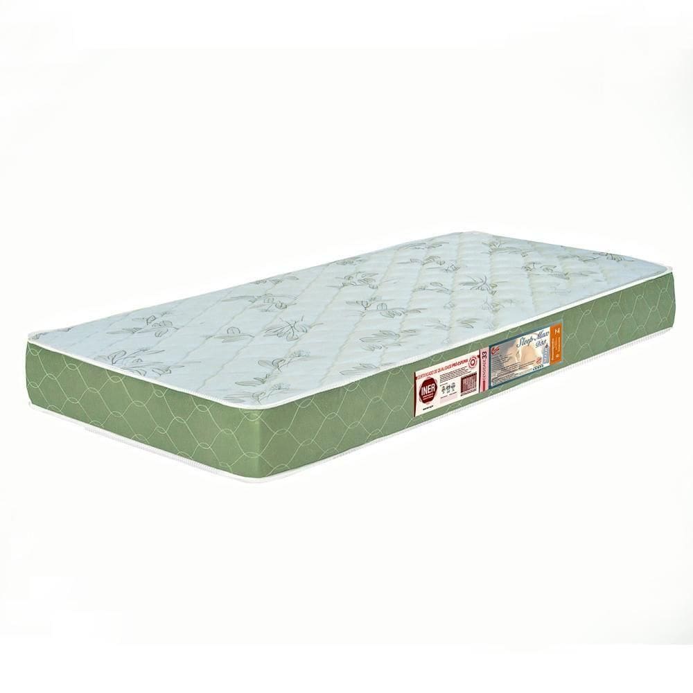 Colchão Solteiro Sleep Max Espuma D33 78x188x25cm Branco/verde - Castor