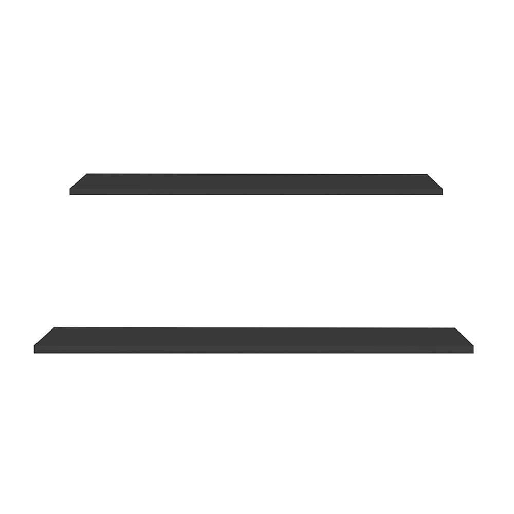 Prateleira Flutuante Para Sala Kit 2 Com Suporte Invisível Cp1 Yara Preto - Lumil