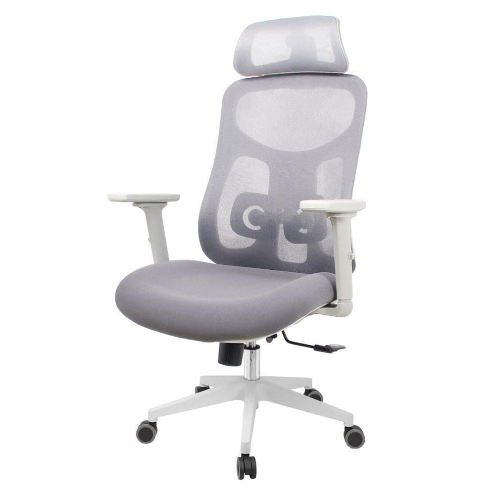Cadeira Escritório Nr-17 Everest Presidente C- Braços Fratini Encosto Tela Gelo-cinza Base Rodízio