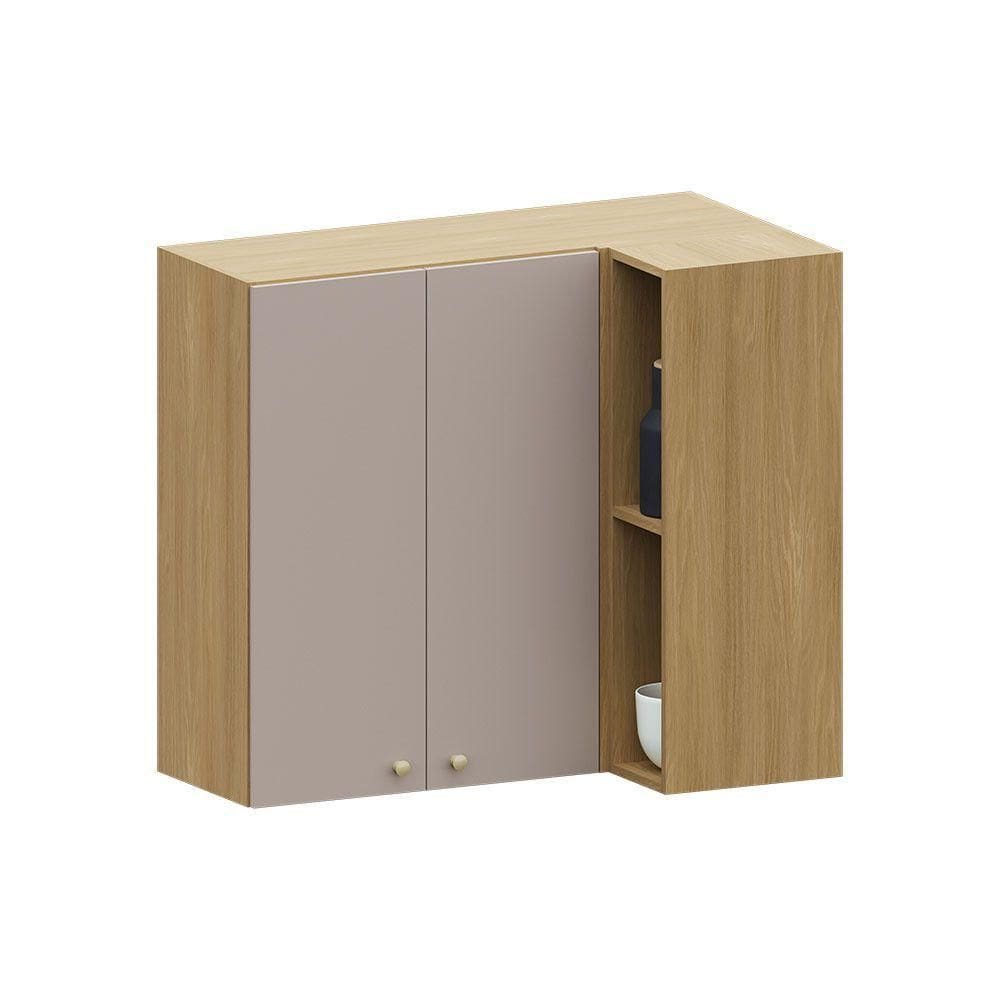 Armário Aéreo Canto Reto 95cm 2Pts C/ Nicho Elegance Luciane