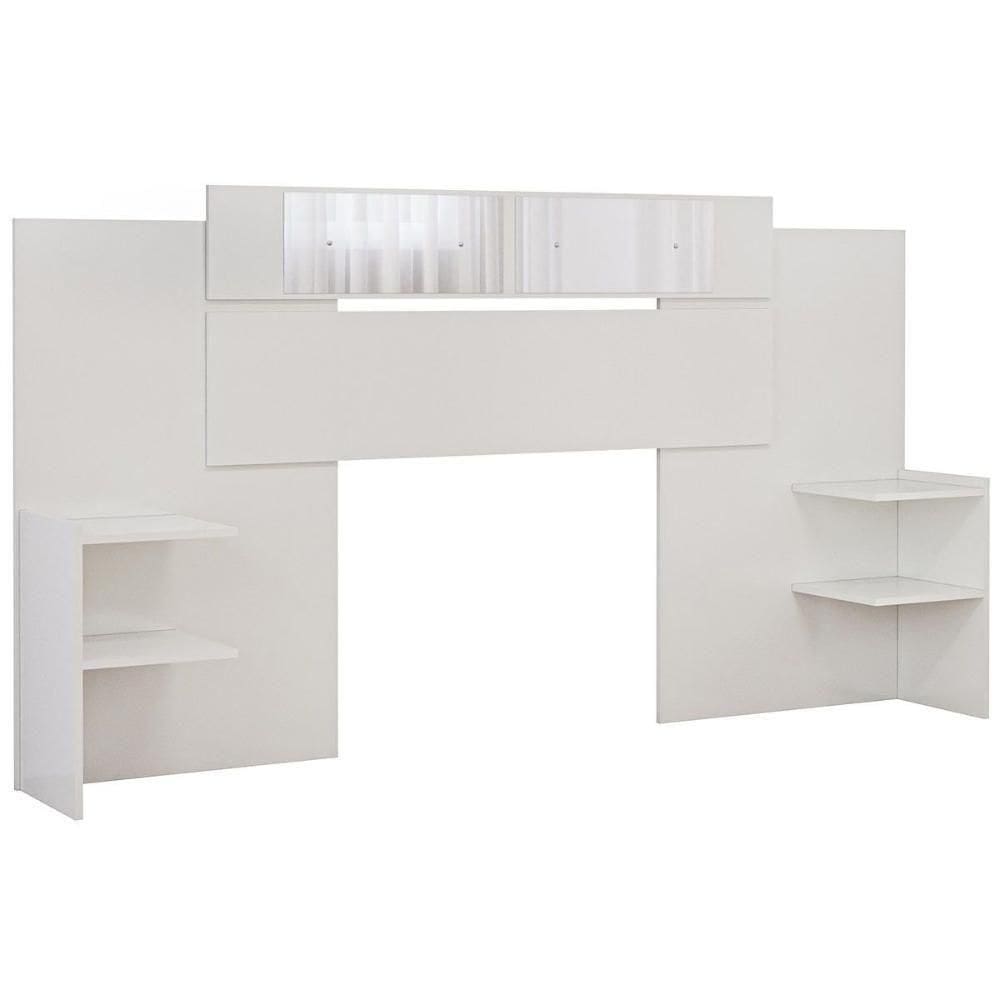 Cabeceira Cama Box Madeirado Solteiro-casal-queen Mila C- Espelho Off White - Panan