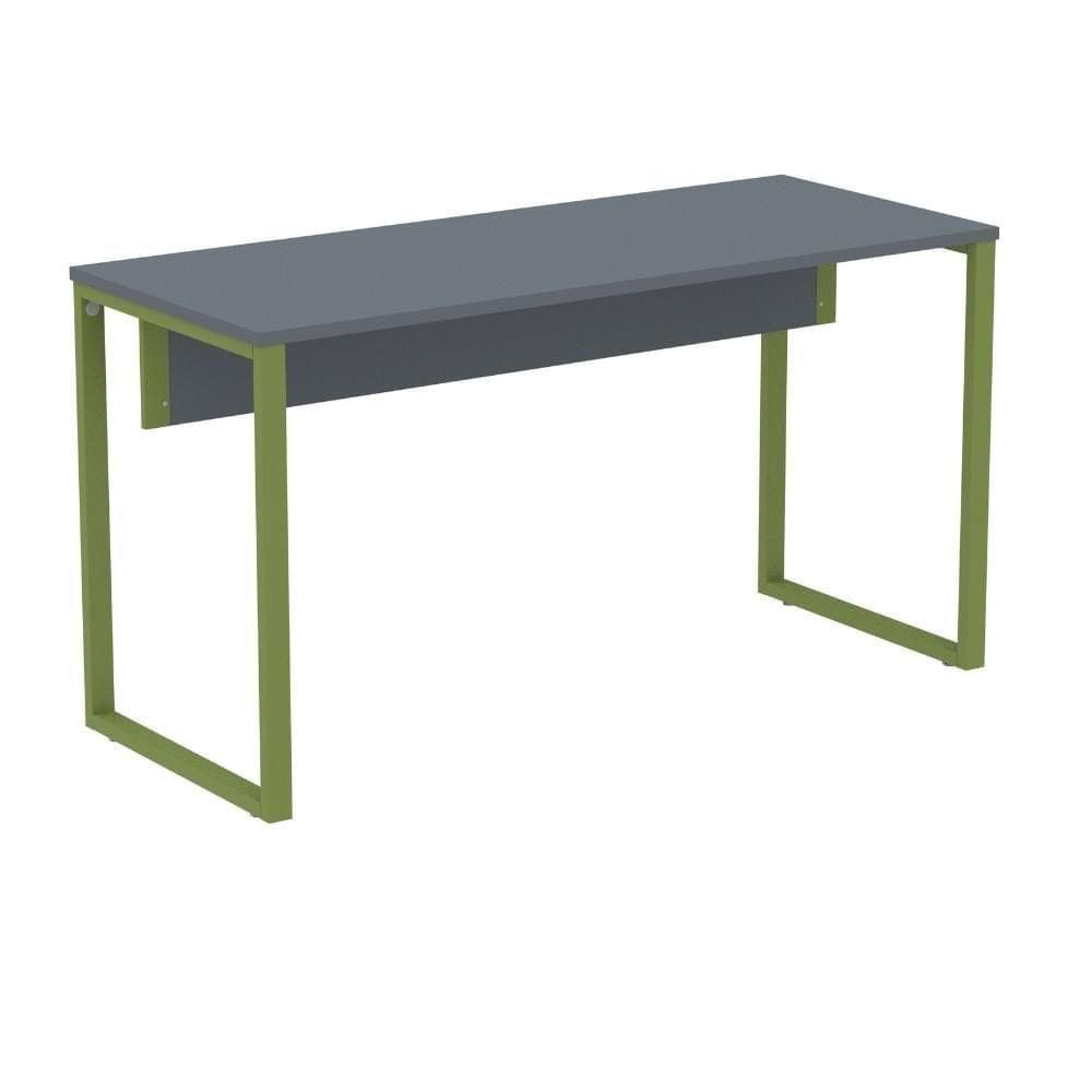 Mesa Escritório P25 Tub Pandin 150 Cm Largura X 70 Cm Profundidade Tampo Mdp Grafito Pé Aço Tubular Verde