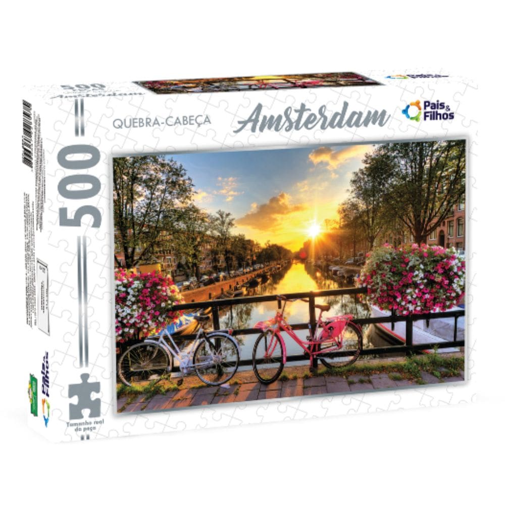 Quebra-cabeça 500 Peças Amsterdam - Pais e Filhos
