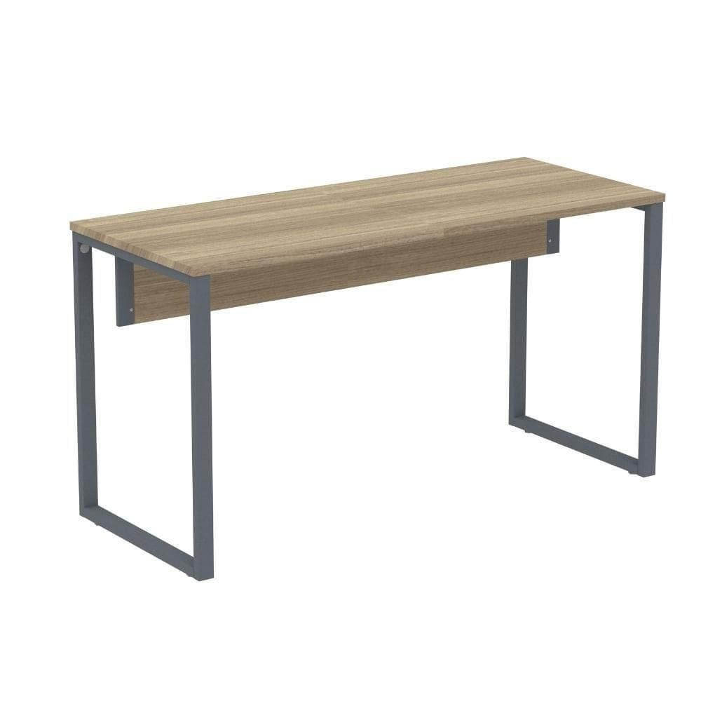 Mesa Escritório P25 Tub Pandin 170 Cm Largura X 70 Cm Profundidade Tampo Mdp Noce Pé Aço Tubular Grafito