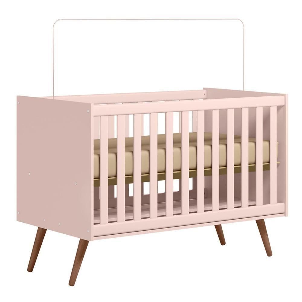 Berço Americano Mini Cama Retrô Rosa - Qmovi