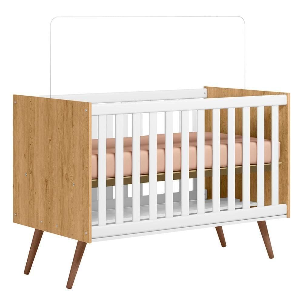 Berço Americano Mini Cama Retrô Freijó/branco - Qmovi