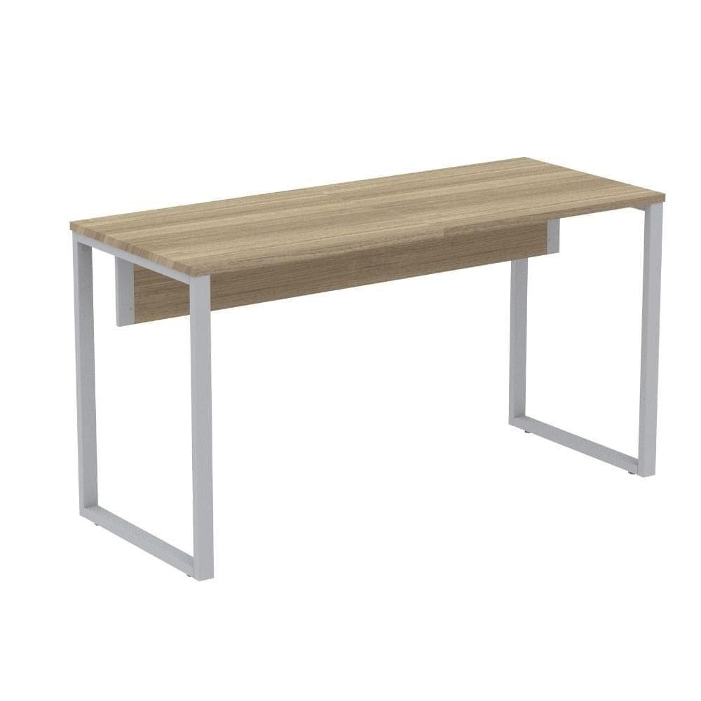 Mesa Escritório P25 Tub Pandin 150 Cm Largura X 70 Cm Profundidade Tampo Mdp Noce Pé Aço Tubular Cinza