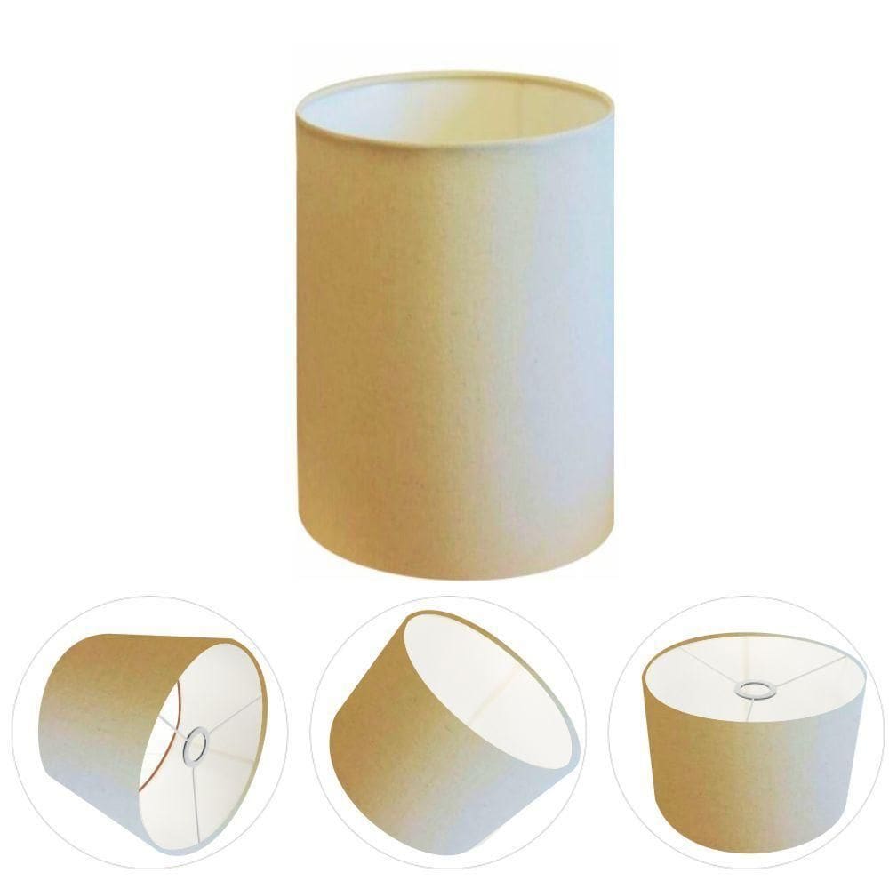 Cúpula Abajur Cilíndrica Cp-7003 ø15x20cm Algodão Crú
